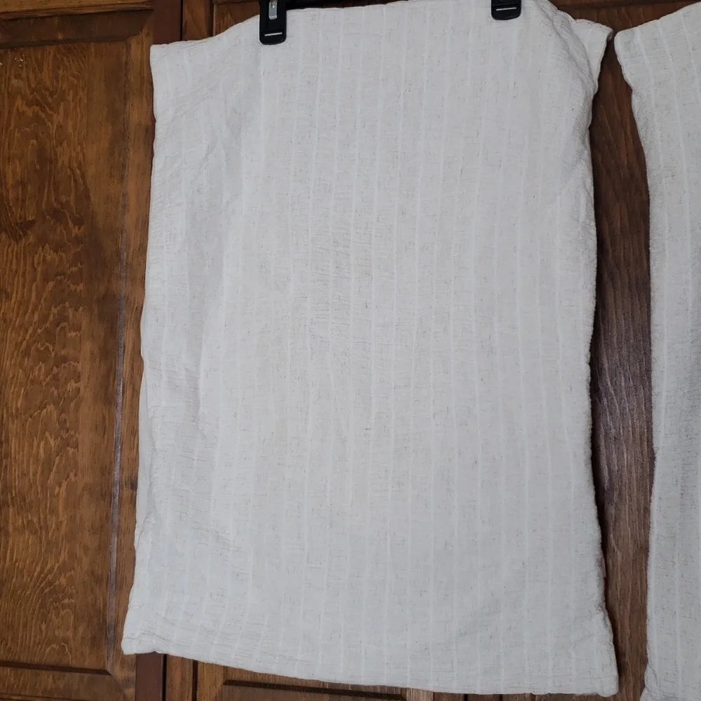 Pottery Barn Beck Ruched Cotton Linen Pillow Sham Set of 2